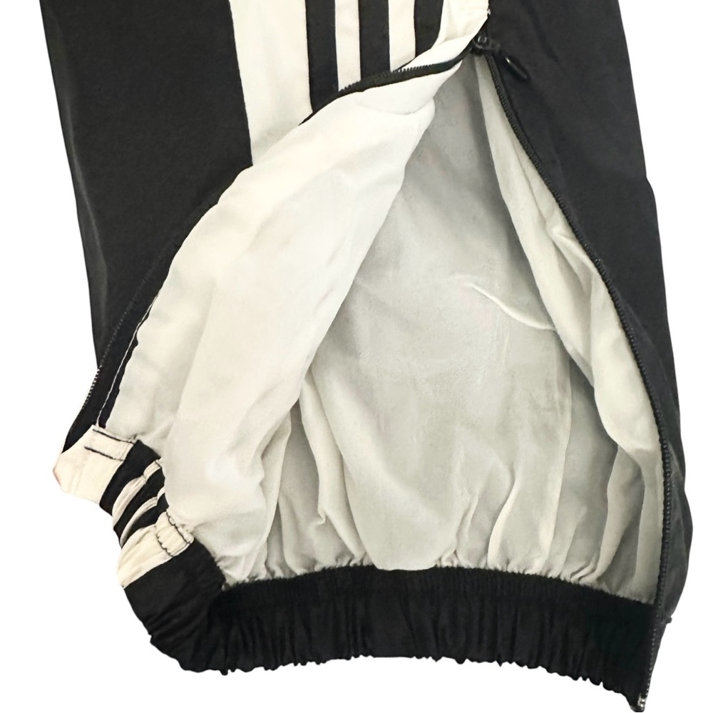 Adidas Track Pants M (10-12) Black Zipper Cinched Cuffs Drawstring - Picture 7 of 8